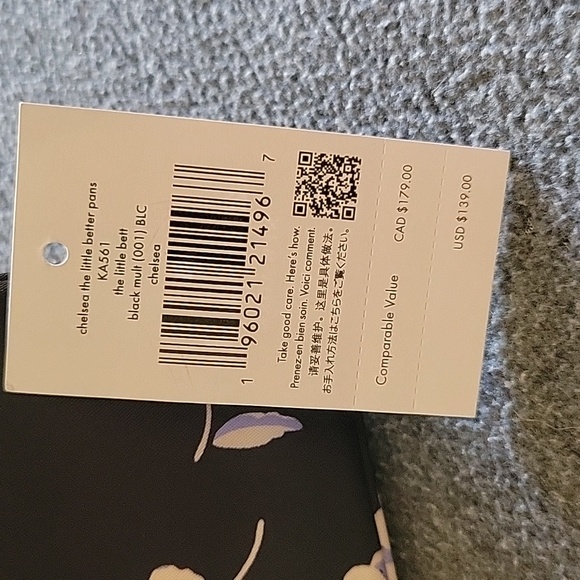 Kate Spade floral double zip nylon & leather large wristlet, NWT... retail $139 - Picture 3 of 9